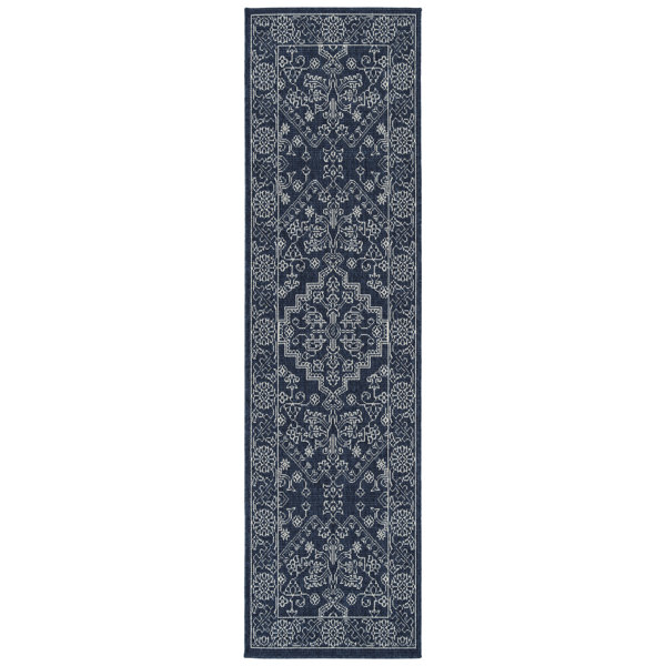 Canora Grey Kirsty Navy/ Ivory Indoor/Outdoor Rug & Reviews Wayfair